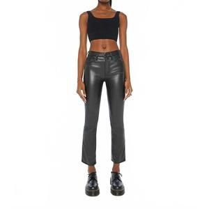 NEW MOTHER insider flood bootcut jeans in black